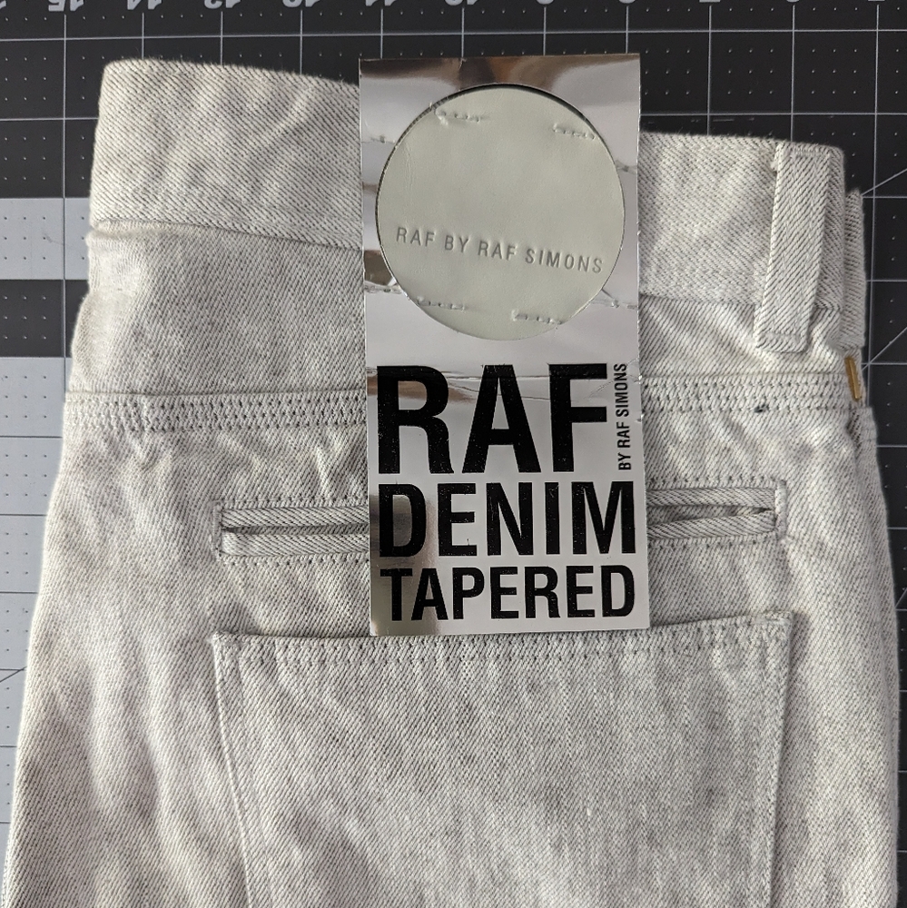 Raf Simons Men's White Denim Slim Straight Fit Tapered Jeans Italy 32 - Picture 4 of 14